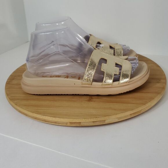 Sam Edelman Metallic Gold Valeri Platform Slide Sandals 6.5W - Picture 2 of 9